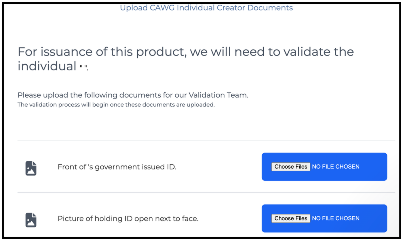 SSL.com page asking you to upload the front of your government ID and a picture of you holding the ID next to your face
